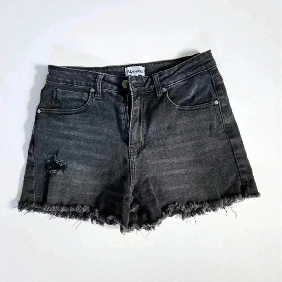 Abound black distressed cutoff denim shorts size 30 - Picture 1 of 8